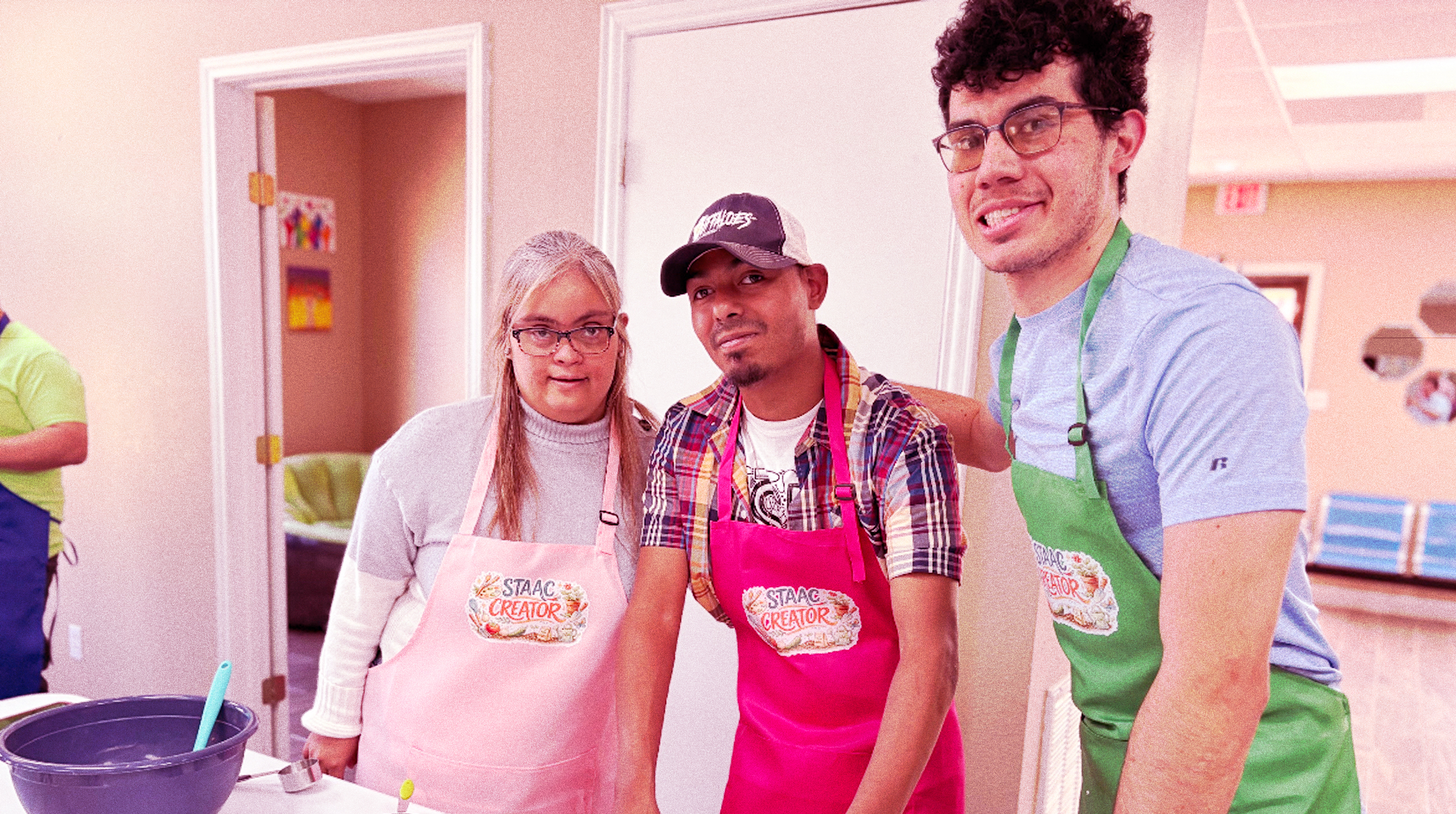 A kitchen skills class at the South Texas All Abilities Center, where participants learn about math through cooking.